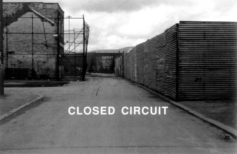 Willie Doherty, Closed Circuit, Sinn Féin Advice Centre, Short Strand, Belfast, 1989. Courtesy of the Artist. from Titled by Richard West - Click for Next Image