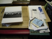 Paul Hill at the Photographer's Place sorting through the Archive prior to Birmingham Library finalising its acquisition in 2005 - Courtesy Pete James, Birmingham Library and Archive