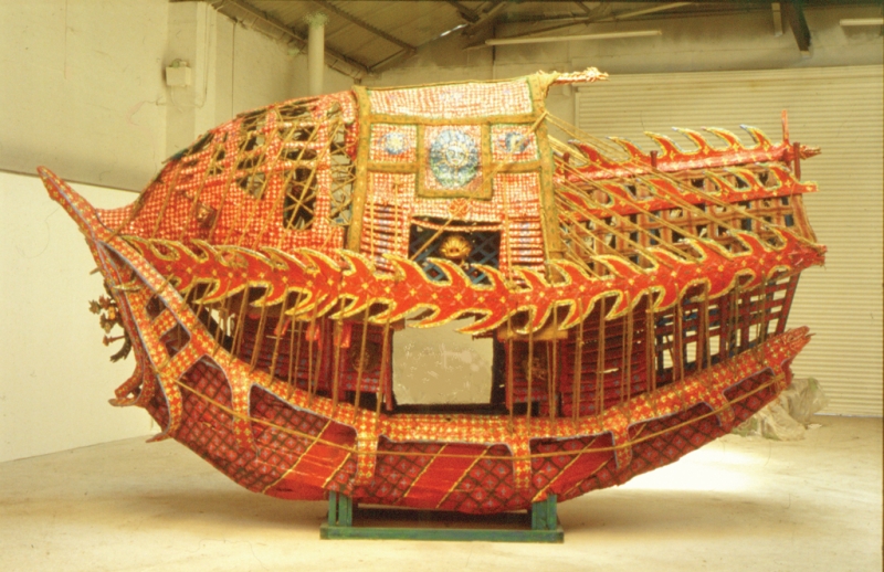 Ark, 1994 4.57m x 1.83m x 3.35m papier-mâché on cardboard on wooden and steel frame, plus mixed media